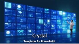  Presentation with telemedicine - PPT theme having monitors tomography - doctor in telemedicine concept pressing background and a ocean colored foreground