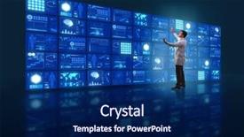  Presentation with telemedicine - Theme enhanced with monitors tomography - doctor in telemedicine concept pressing background and a  colored foreground