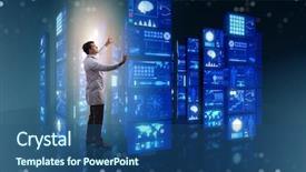  Presentation with telemedicine - Audience pleasing slide deck consisting of monitors tomography - doctor in telemedicine concept pressing backdrop and a ocean colored foreground