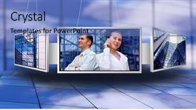  Presentation with architecture - PPT theme consisting of monitors with business architecture background background and a teal colored foreground