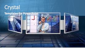  Presentation with architecture - Theme consisting of monitors with business architecture background background and a teal colored foreground