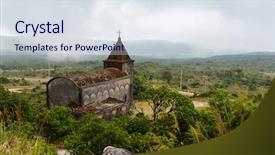  Presentation with christian church - Presentation design having monivong national park kampot cambodia background and a sky blue colored foreground