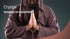  Presentation with religious - Amazing slide set having monk-in-religious-concept backdrop and a dark gray colored foreground