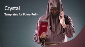  Presentation with religious - Audience pleasing theme consisting of monk in religious concept backdrop and a dark gray colored foreground