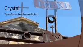  Presentation with acronym - PPT theme having monk passionisti and their christian background and a light blue colored foreground