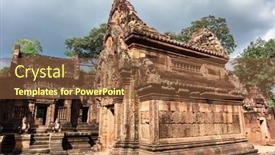  Presentation with monkey - Audience pleasing theme consisting of monkey-gardians-carvings-at-banteay backdrop and a tawny brown colored foreground