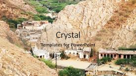  Presentation with india temple - Theme having monkey temple galwar bagh in jaipur india background and a coral colored foreground