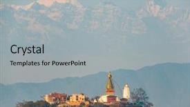  Presentation with stupa - Theme enhanced with monkey temple in kathmandu nepal background and a light gray colored foreground