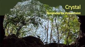 Presentation with cave - Amazing slide set having silhouettes at the cave entrance backdrop and a tawny brown colored foreground