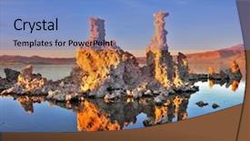 Presentation with states - PPT theme having outliers - bizarre limestone calcareous tufa background and a light blue colored foreground