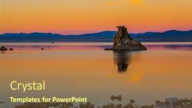  Presentation with towers - Presentation design featuring mono-lake-in-california-magic background and a coral colored foreground