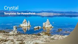  Presentation with world tourism - PPT layouts consisting of mono-lake-is-a-natural background and a teal colored foreground