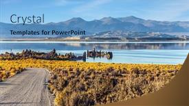  Presentation with rise - Beautiful slides featuring mono-lake-is-a-salt backdrop and a light blue colored foreground