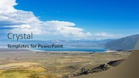  Presentation with california - Slide deck with mono-lake-seen-from-above background and a light blue colored foreground