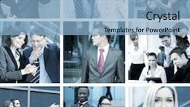  Presentation with time money - PPT theme enhanced with monochromatic collage in blue gamma background and a light blue colored foreground