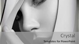  Presentation with black art - Presentation theme having monochrome-art-portrait-of-beautiful background and a light gray colored foreground