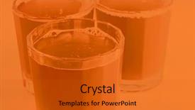  Presentation with healthy drink - Slide deck with monochrome glass of orange juice background and a gold colored foreground