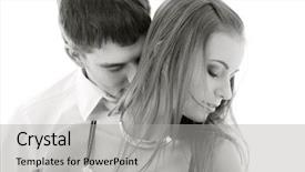  Presentation with love - Presentation having monochrome picture of couple in love over white background and a light gray colored foreground
