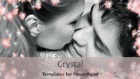  Presentation with sweet - Colorful slides enhanced with monochrome picture of sweet couple cuddling in bed with flowers backdrop and a light gray colored foreground