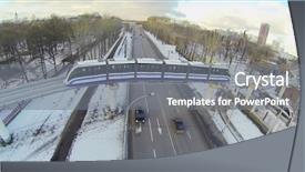  Presentation with train - Amazing slide set having monocopter - monorail train passes backdrop and a gray colored foreground