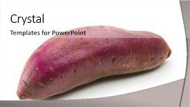  Presentation with potato - Colorful presentation theme enhanced with monocots plants - yam satsumaimo or sweet potato backdrop and a white colored foreground