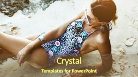  Presentation with sunset beach - PPT theme having monokini - photo of beautiful boho styled background and a  colored foreground