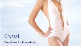  Presentation with lady - Beautiful presentation featuring monokini - sexy lady wearing swimsuit isolated backdrop and a  colored foreground