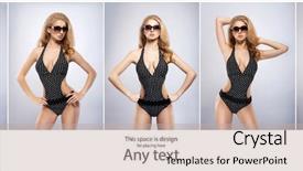  Presentation with makeup fashion model applying lipstick - Amazing slides having monokini - young and sporty fashion model backdrop and a mint green colored foreground