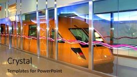  Presentation with station - Slide set consisting of monorail station background and a coral colored foreground