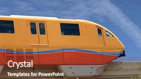  Presentation with space final frontier - Presentation consisting of monorail train approaching final destination background and a tawny brown colored foreground