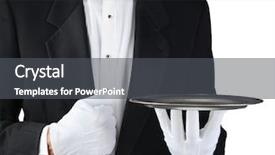  Presentation with silver fern black white flag - PPT theme featuring monotone - closeup of a tuxedo wearing background and a dark gray colored foreground