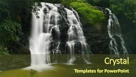  Presentation with falls - Beautiful slide deck featuring abbey falls in the coorg backdrop and a tawny brown colored foreground