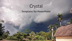  Presentation with weather climate - PPT theme consisting of monsoon weather - beginning of thunderstorm in tropical background and a light gray colored foreground