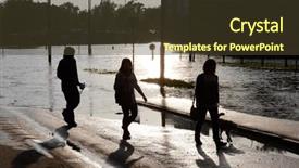 Presentation with street - Audience pleasing PPT layouts consisting of monsoon weather - flooded street backdrop and a tawny brown colored foreground