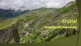  Presentation with beautiful green - Audience pleasing theme consisting of monsoon weather - view from rohtang pass backdrop and a tawny brown colored foreground