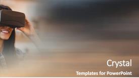  Presentation with virtual reality rehab - Amazing presentation theme having monsoon weather - woman with denim jacket backdrop and a coral colored foreground