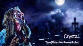  Presentation with night sky moon - Amazing slide set having monster cemetery with crosses moon backdrop and a navy blue colored foreground