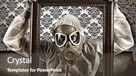  Presentation with nuclear weapons and gas mask - Amazing presentation theme having monster energy - dr gore gas mask backdrop and a tawny brown colored foreground