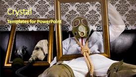  Presentation with nuclear weapons and gas mask - Beautiful presentation featuring monster energy - dr gore gas mask backdrop and a tawny brown colored foreground