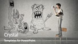  Presentation with energy - PPT layouts enhanced with monster energy - fearless boy background and a gray colored foreground