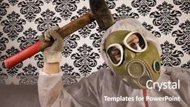  Presentation with energy gas - Presentation theme featuring monster energy - gas mask background and a gray colored foreground