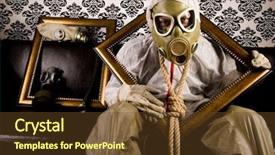  Presentation with energy gas - Presentation theme featuring monster energy - gas mask background and a tawny brown colored foreground