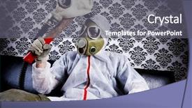  Presentation with energy gas - Amazing PPT theme having monster energy - madman gas mask backdrop and a  colored foreground