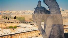  Presentation with notre dame paris france - Presentation theme consisting of monster high - gargoyle on notre dame cathedral background and a coral colored foreground