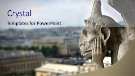  Presentation with notre dame - Slides consisting of monster high - gargoyle on notre dame cathedral background and a sky blue colored foreground