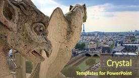  Presentation with notre dame paris france - Slides consisting of monster high - gargoyle on notre dame cathedral background and a violet colored foreground