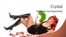  Presentation with devil - Audience pleasing slide set consisting of monster high - sexy devil woman isolated backdrop and a  colored foreground