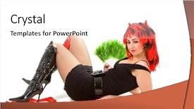  Presentation with sexy santa woman red - Presentation theme having monster high - sexy devil woman isolated background and a  colored foreground