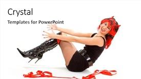  Presentation with sexy santa woman red - PPT theme enhanced with monster high - sexy devil woman isolated background and a  colored foreground