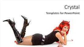  Presentation with devil - Colorful PPT theme enhanced with monster high - sexy devil woman isolated backdrop and a  colored foreground